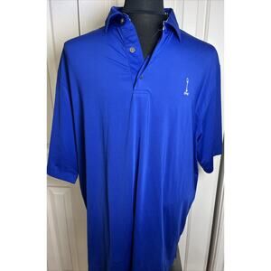 FJ Footjoy Men’s Royal Blue Golf Polo‎ XL Short Sleeve Lamppost Logo